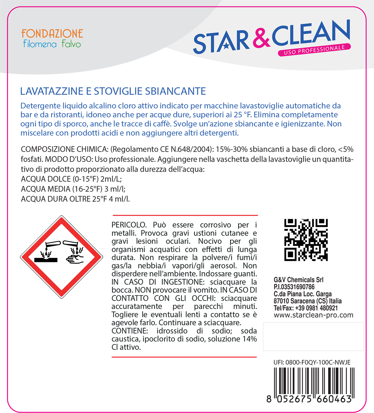 STAR CLEAN 129 - LAVATAZZINE E STOVIGLIE SBIANCANTE
